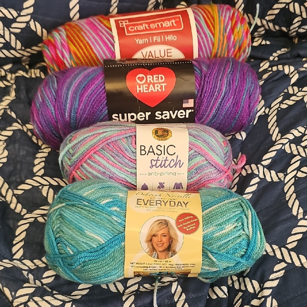 Colorful Yarn Bundle Of Craft An Smart, red Heart, Lion Brand, Deborah Norville.